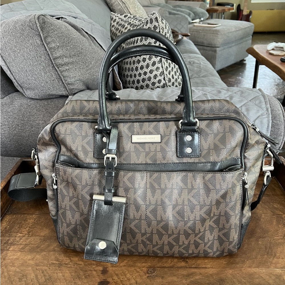 Michael Kors Black and Brown Laptop Bag